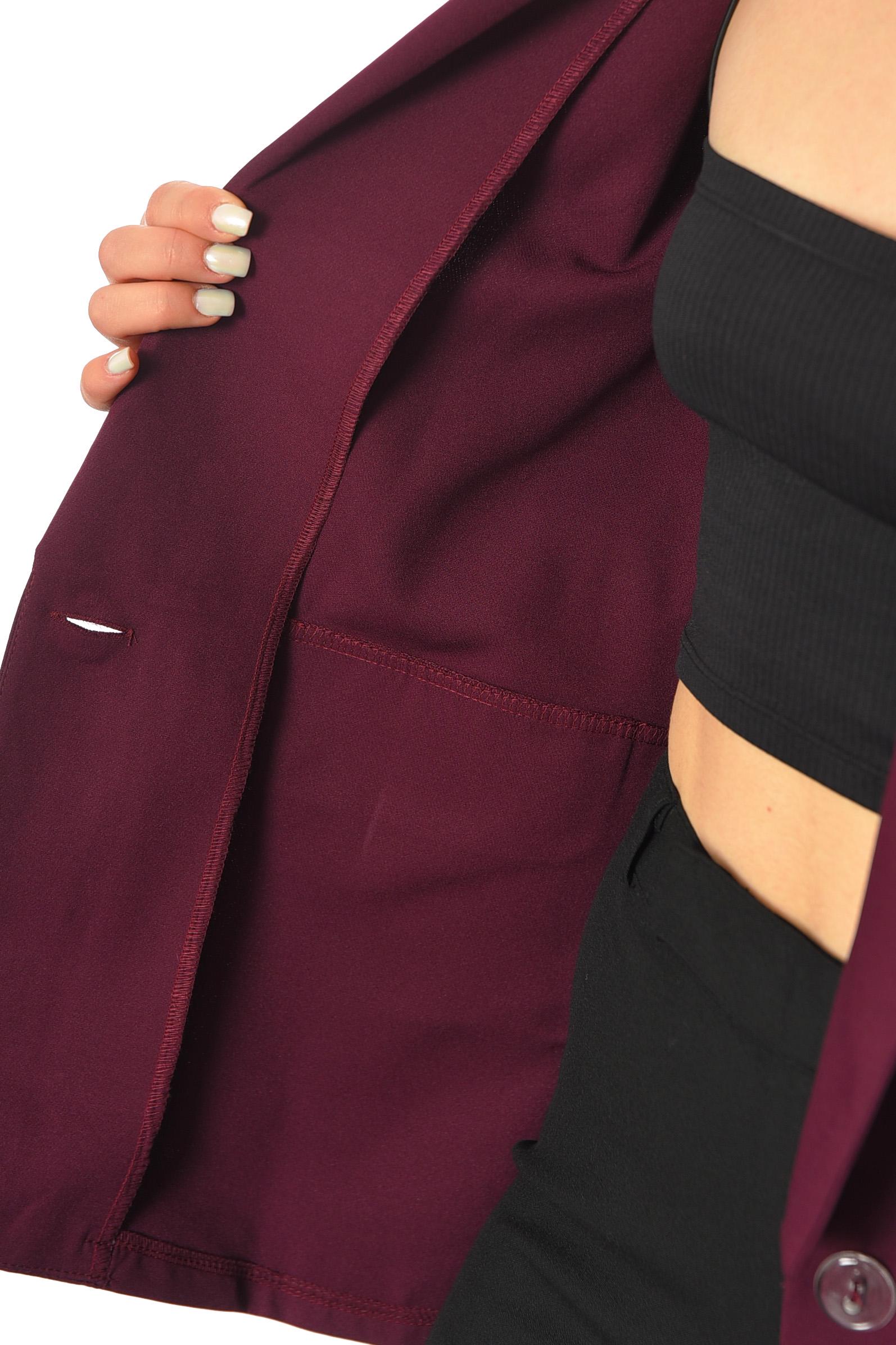 Піджак жіночий однотонний р. 46 Фіолетовий (190481) - фото 4