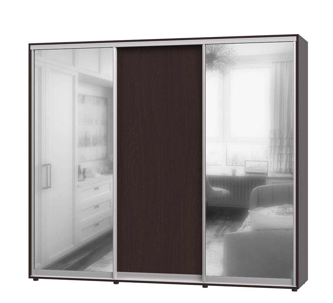 Шкаф-купе трехдверный Эверест ШК-04 250х60х220 см 
Венге магия (07228)