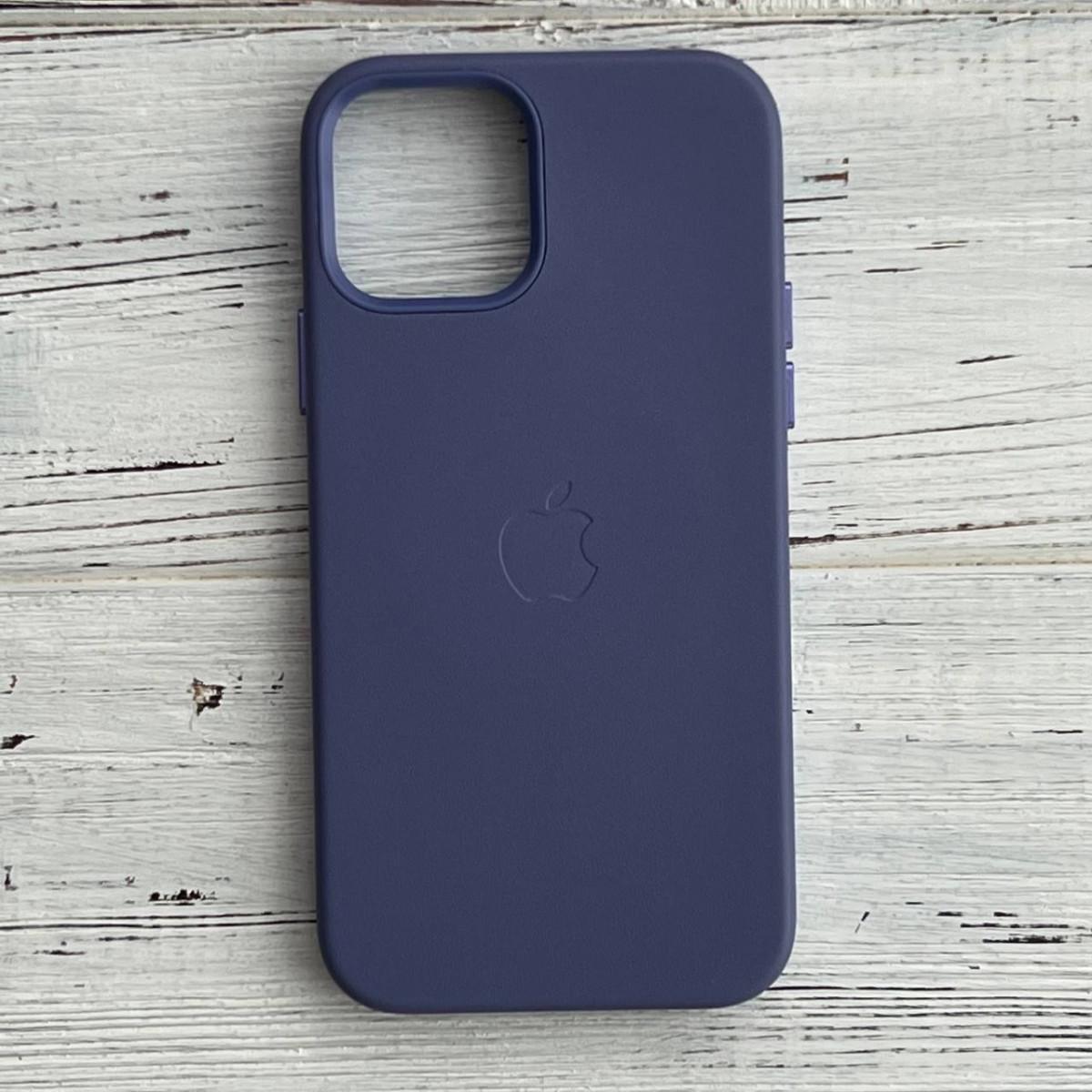 Кожаный Чехол Накладка Leather Case Для IPhone 12 Pro Max Dark Violet