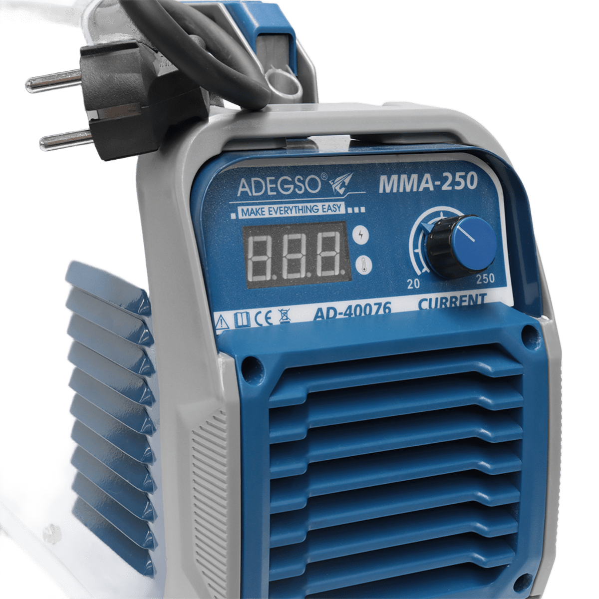 Інвертор зварювальний ADEGSO AD-40076 250 А 1.6-5.0 мм (29739394) - фото 10 Інвертор зварювальний ADEGSO AD-40076 250 А 1.6-5.0 мм (29739394) - фото 10