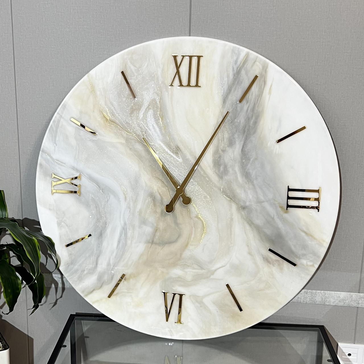 Часы настенные круглые из эпоксидной смолы EPOXY M123 45x45 см