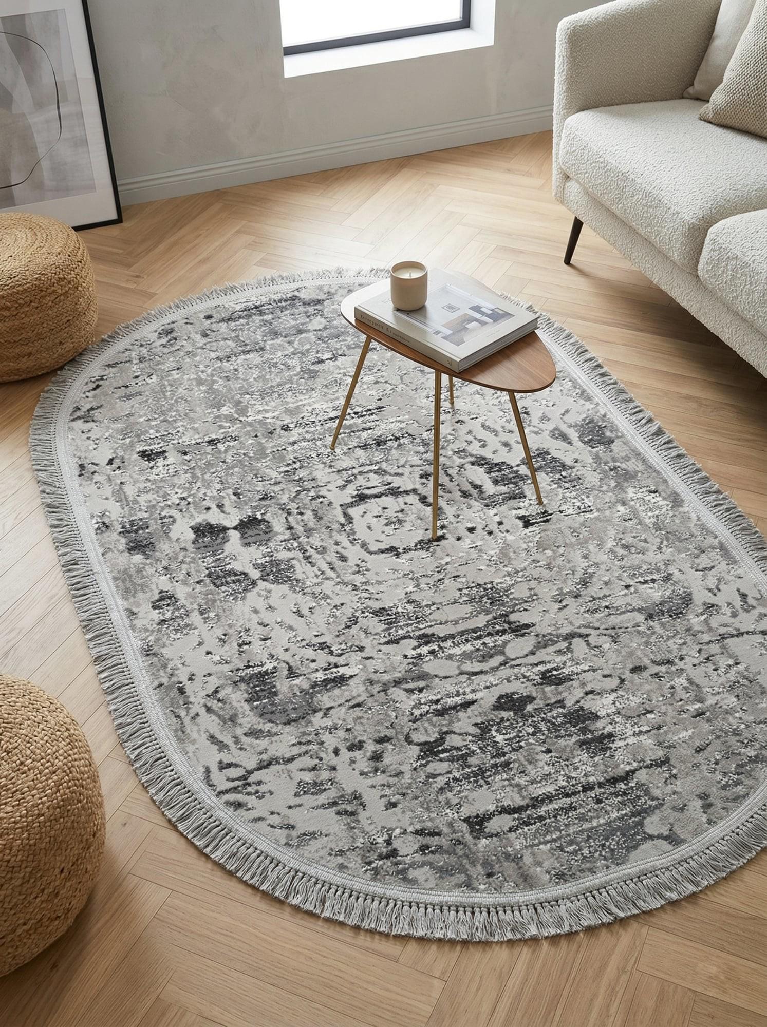 Килим Levado 03605a овал 200x400 см Light grey/White (82032040)