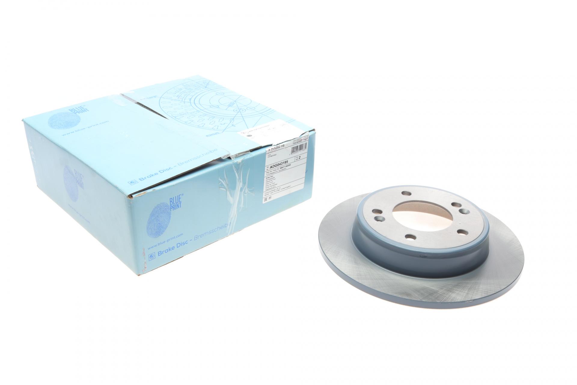 Диск тормозной задний BLUE PRINT для Kia Ceed/Hyundai i30 12- 262x10 мм (ADG043195)