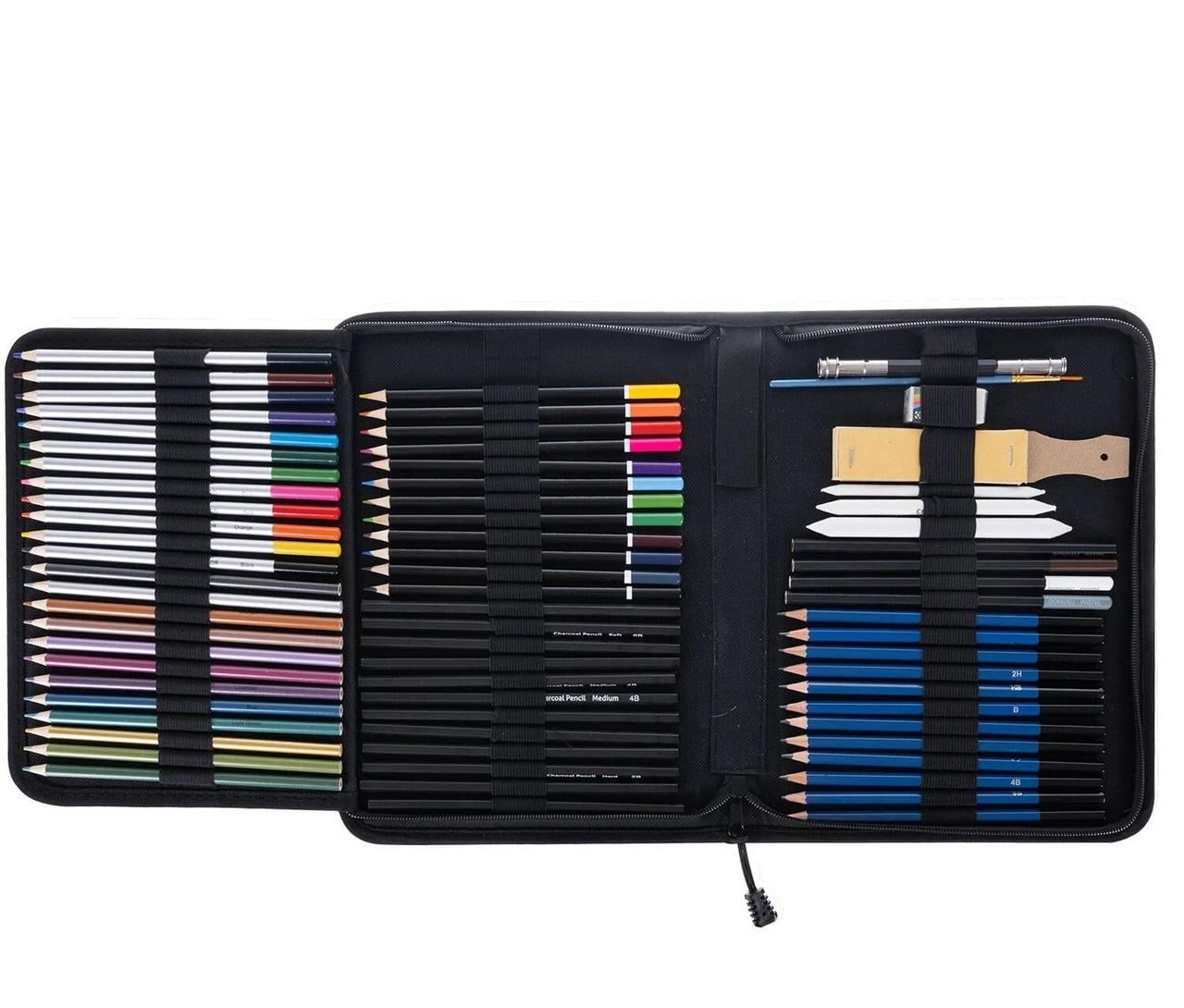 Набір для ескізів/живопису та малювання в тканинному футлярі 73 елемента