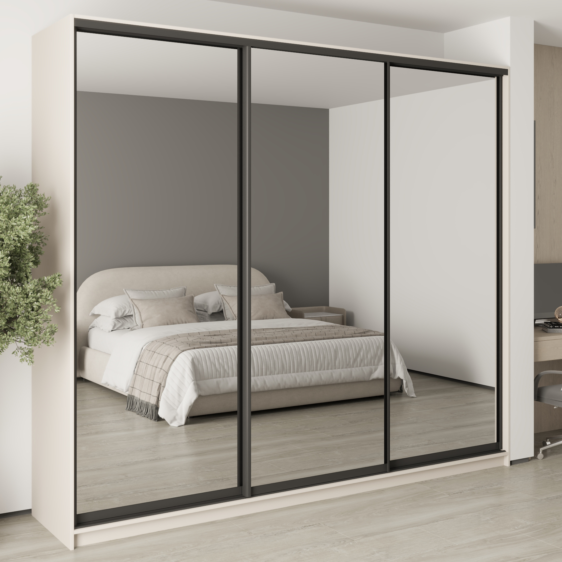 Шкаф-купе трехдверный Mebel Star Комбо BG MBS-9847 270х60х240 см Кашемир (1009836) Шкаф-купе трехдверный Mebel Star Комбо BG MBS-9847 270х60х240 см Кашемир (1009836)