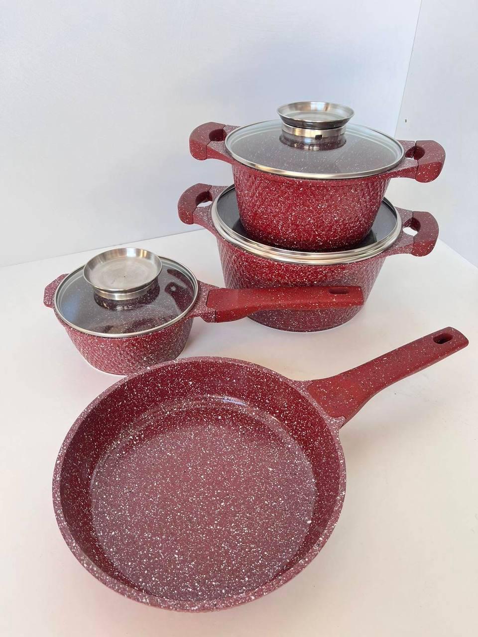 Набор кастрюль Higher Kitchen НК 315 с антипригарным гранитным покрытием 7 предметов - фото 4