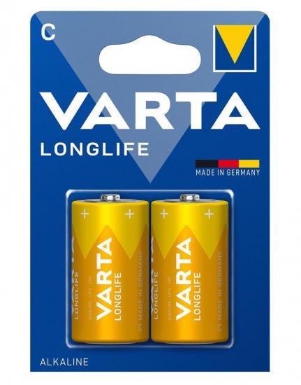 Батарейки щелочные Varta Longlife C/LR14 2 шт. (ERC-04114101412)