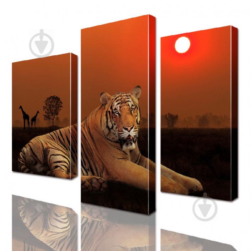 Модульная картина Тигр ADJ0092 размер 95 х 120 см