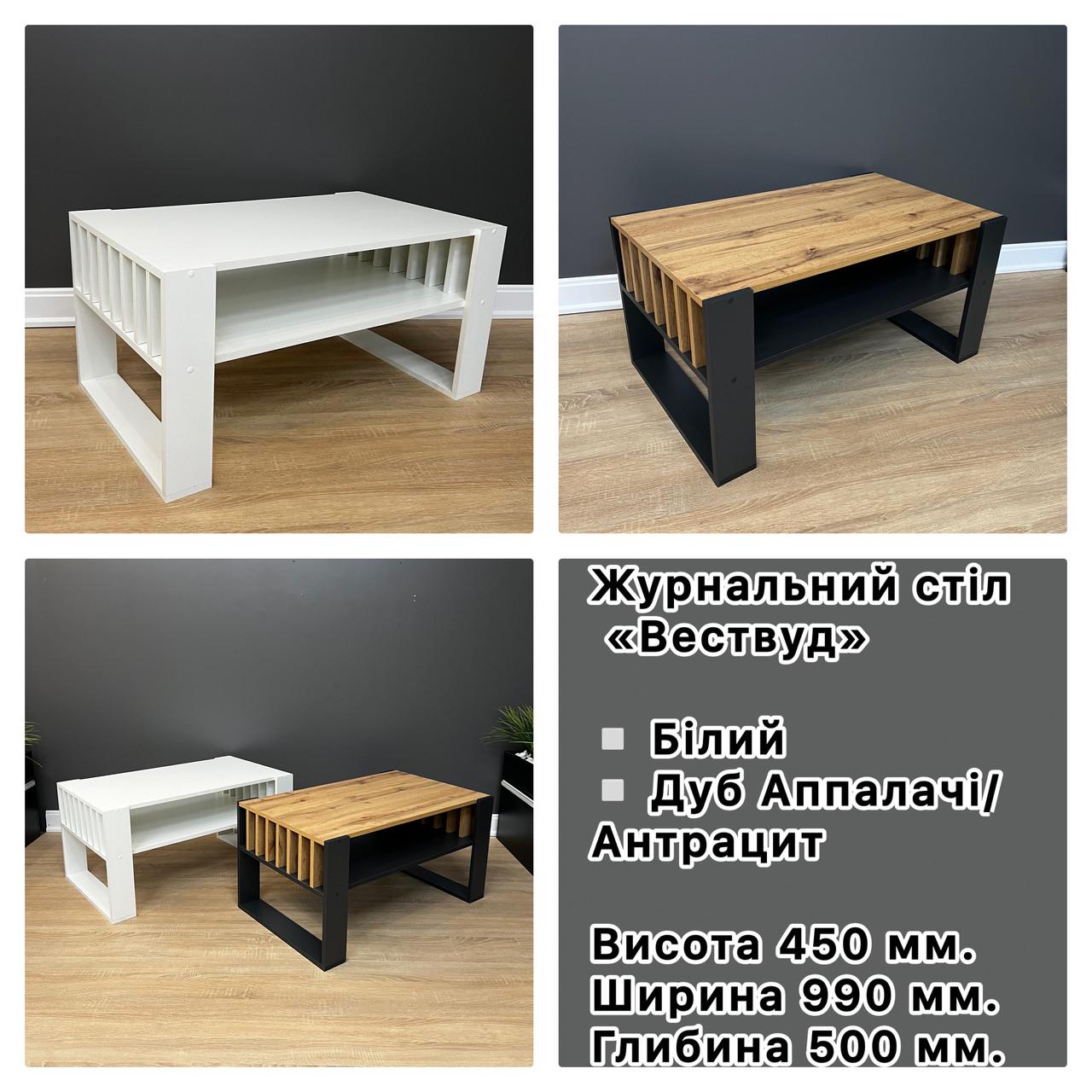 Стіл журнальний Вествуд 990/450/500 мм Дуб Аппалачі/Антрацитовий - фото 10 Стіл журнальний Вествуд 990/450/500 мм Дуб Аппалачі/Антрацитовий - фото 10