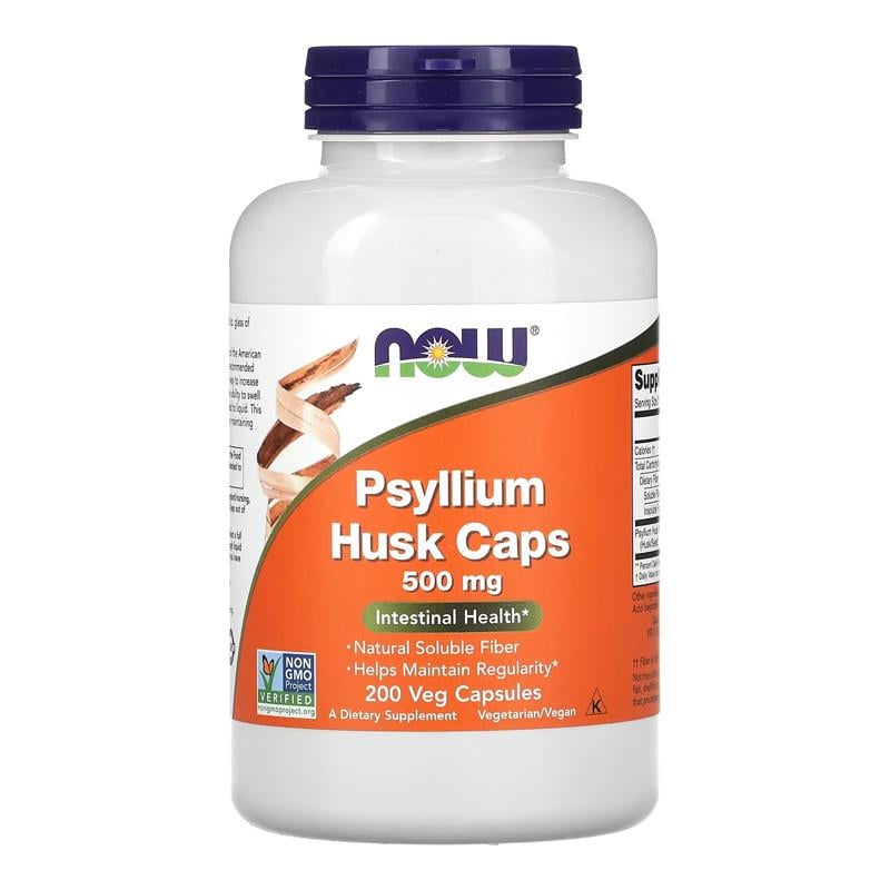 Растворимая клетчатка NOW Psyllium Husk 500 mg 200 вега-капс. (18615-01)