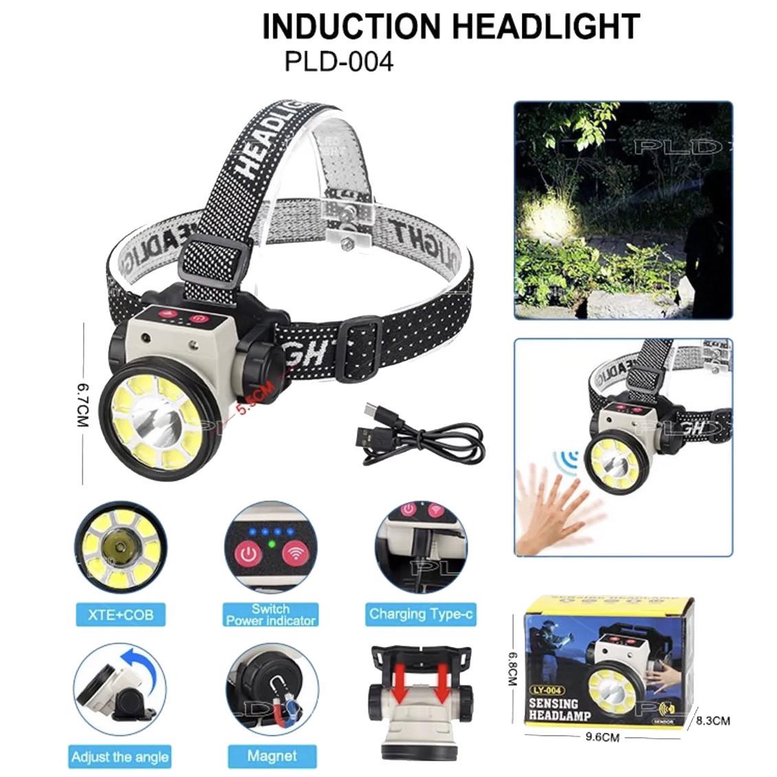 Фонарь налобный PLD-LY004-XPE+COB Motion Sensor Li-Ion индикация заряда магнит ЗУ Type-C Box (2245500274) - фото 2