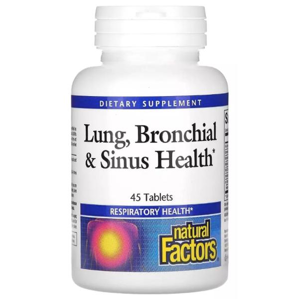 Натуральна добавка Natural Factors Lung, Bronchial & Sinus Health 45 tabs. (000022077)