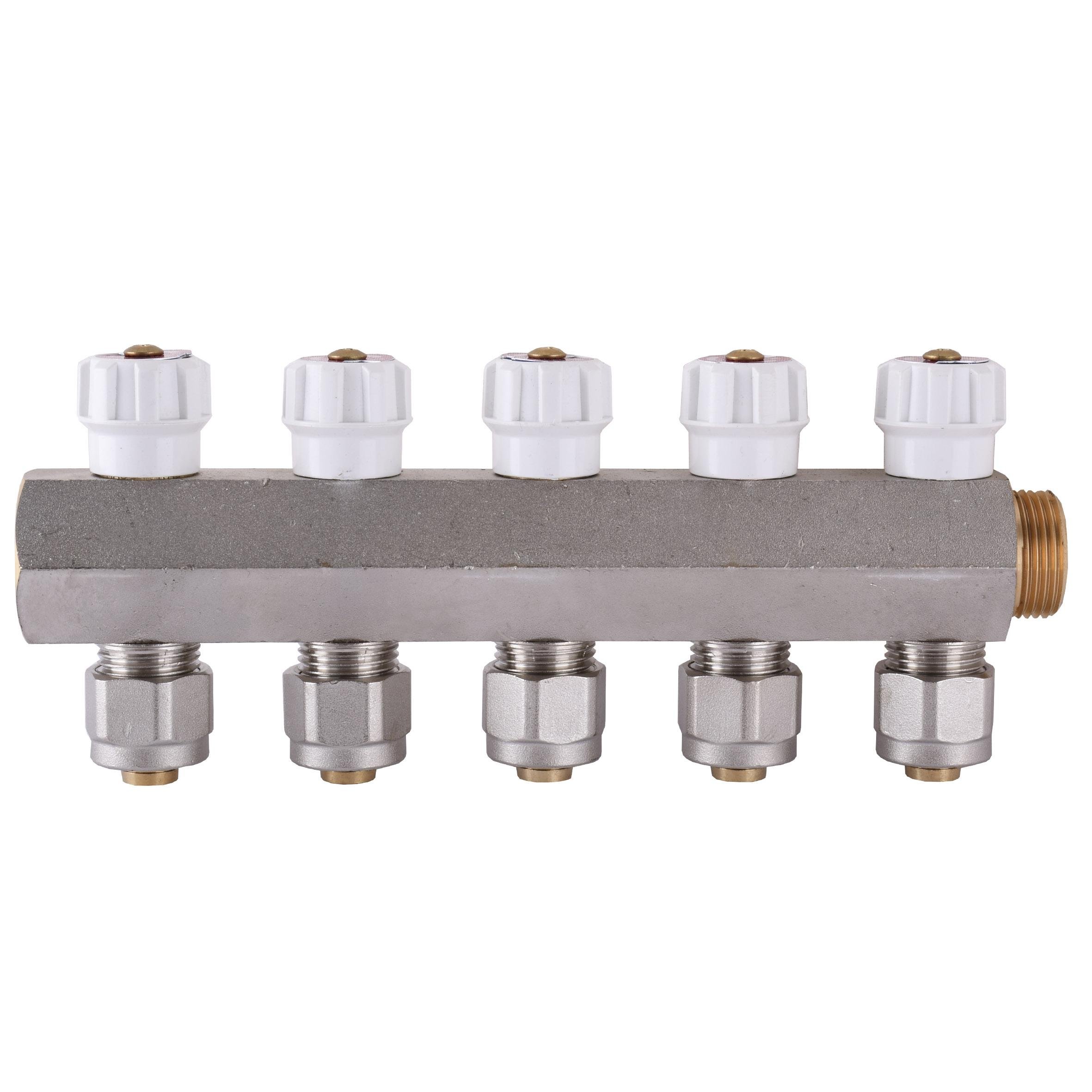 Коллектор Ape Italy 7885 на 5 контуров с перекрытием L 3/4" х 16 мм (000005211)