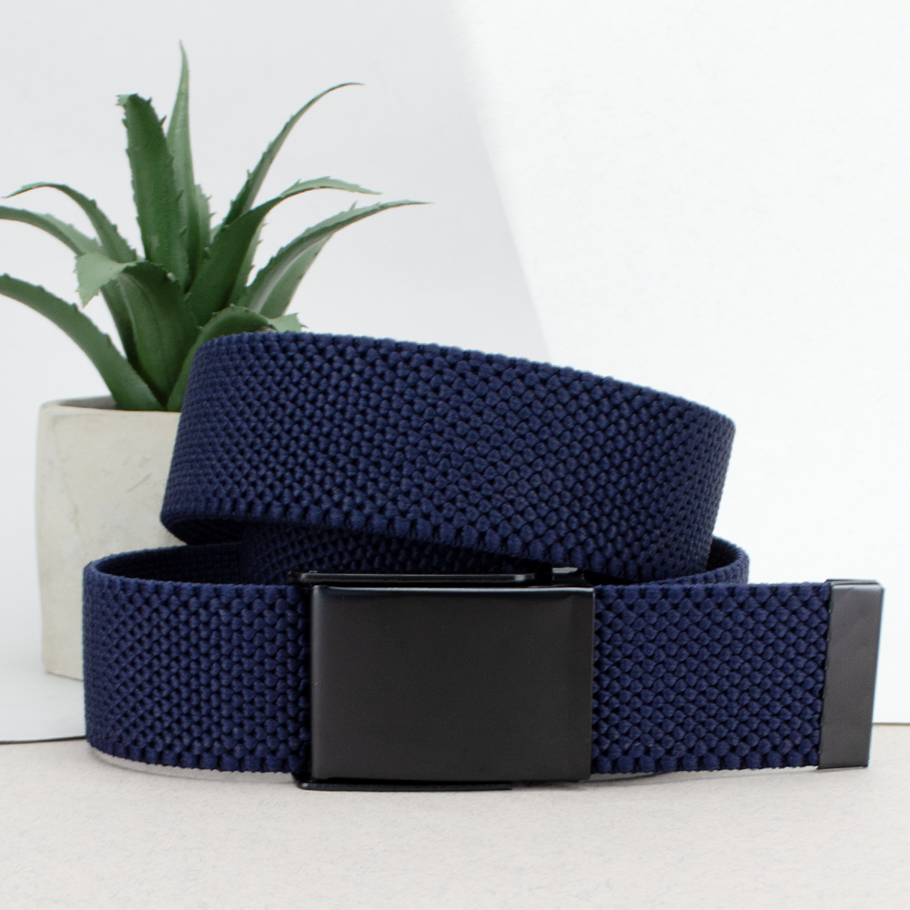 Ремень-резинка мужской PS-40023 на зажиме плетеный 115 см Синий (2060299345)