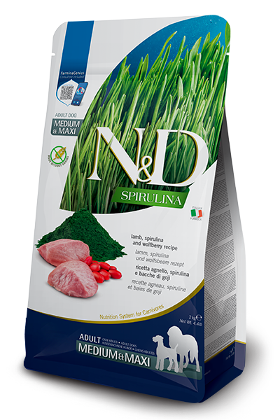 Корм сухой беззерновой для собак Farmina Dog Grain Free Spirulina Lamb & Wolfberry Medium & Maxi 2 кг (21900463)