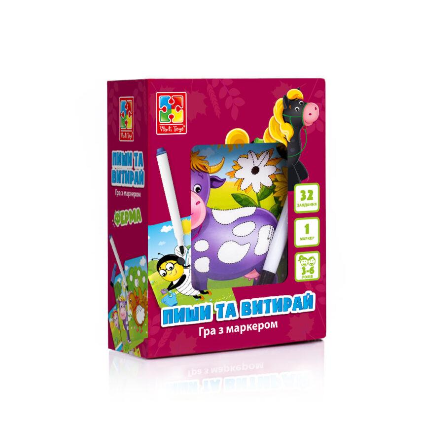 Настільна гра Vladi Toys Пиши та витирай Ферма Vladi Toys VT5010-19 (RLT25998)