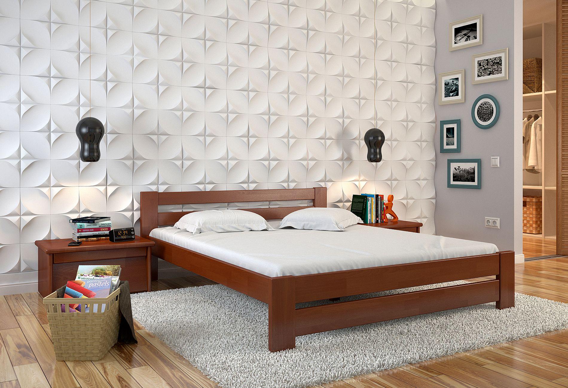 Кровать Arbor Drev Симфония деревянная бук 140х200 см Яблоня