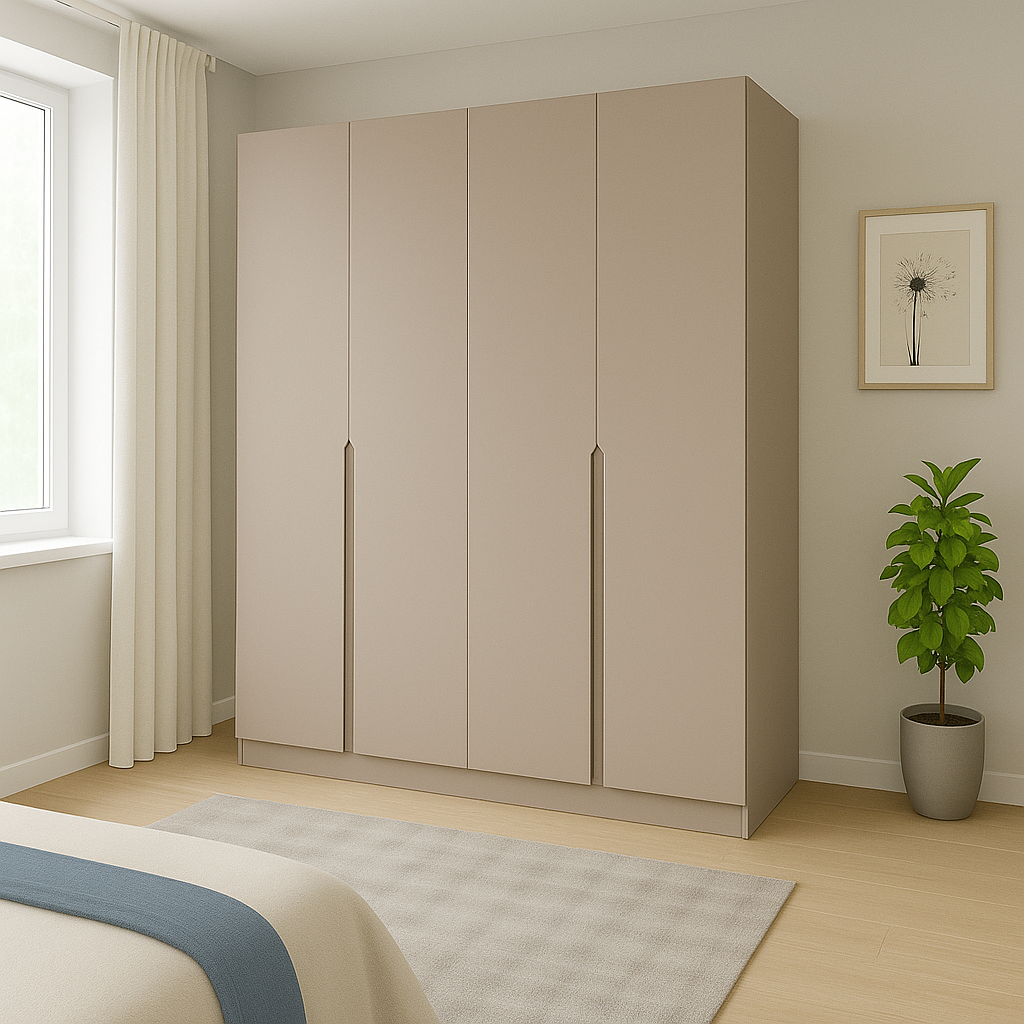 Шкаф распашной ШР4 SENAM фрезерованная ручка V 2500х1200х600 мм корпус ДСП Кашемир фасад МДФ краска NCS S 2002-Y50R Шелковый мат (ШР4.25.60.12.ФР.4) Шкаф распашной ШР4 SENAM фрезерованная ручка V 2500х1200х600 мм корпус ДСП Кашемир фасад МДФ краска NCS S 2002-Y50R Шелковый мат (ШР4.25.60.12.ФР.4)