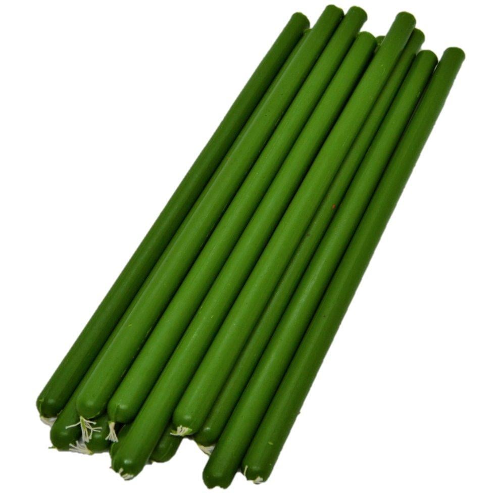 Свічки воскові 27 см 12 шт. Зелений (zvs-27)