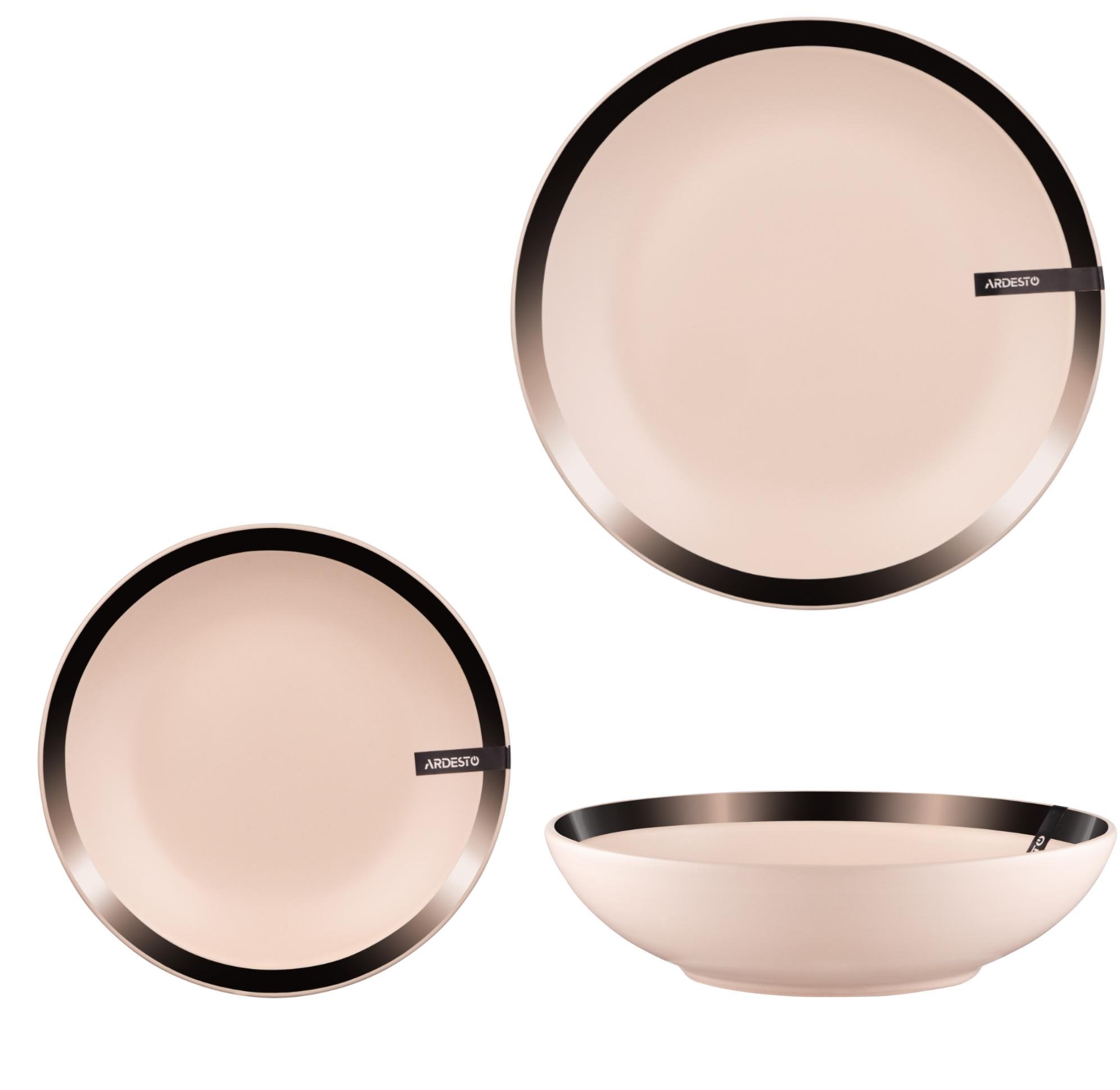 Сервиз столовой посуды Ardesto Liguria Cream 15 предметов  5 персон Бежевый