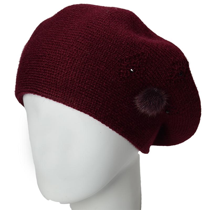 Берет женский Lirus Дреда шерстяной двойной Бордовый (164052)