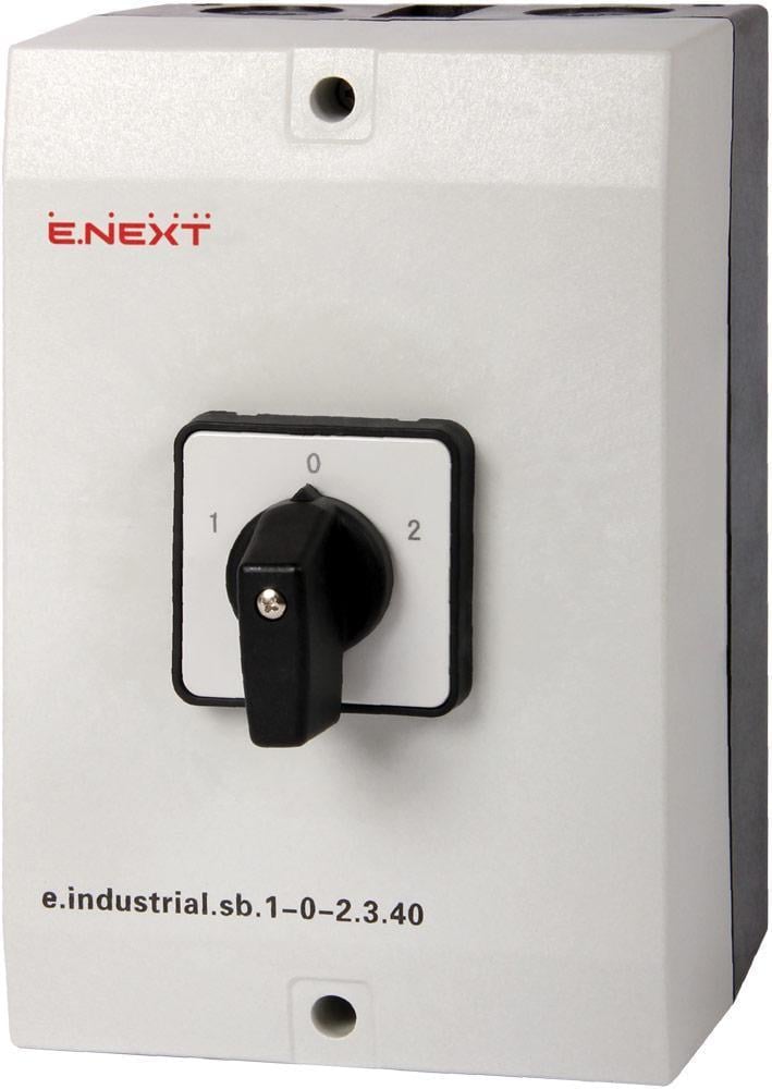 Перемикач пакетний E.NEXT e.industrial.sb.1-0-2.3.40 1-0-2 3P 40A 400V у корпусі (i0360006)
