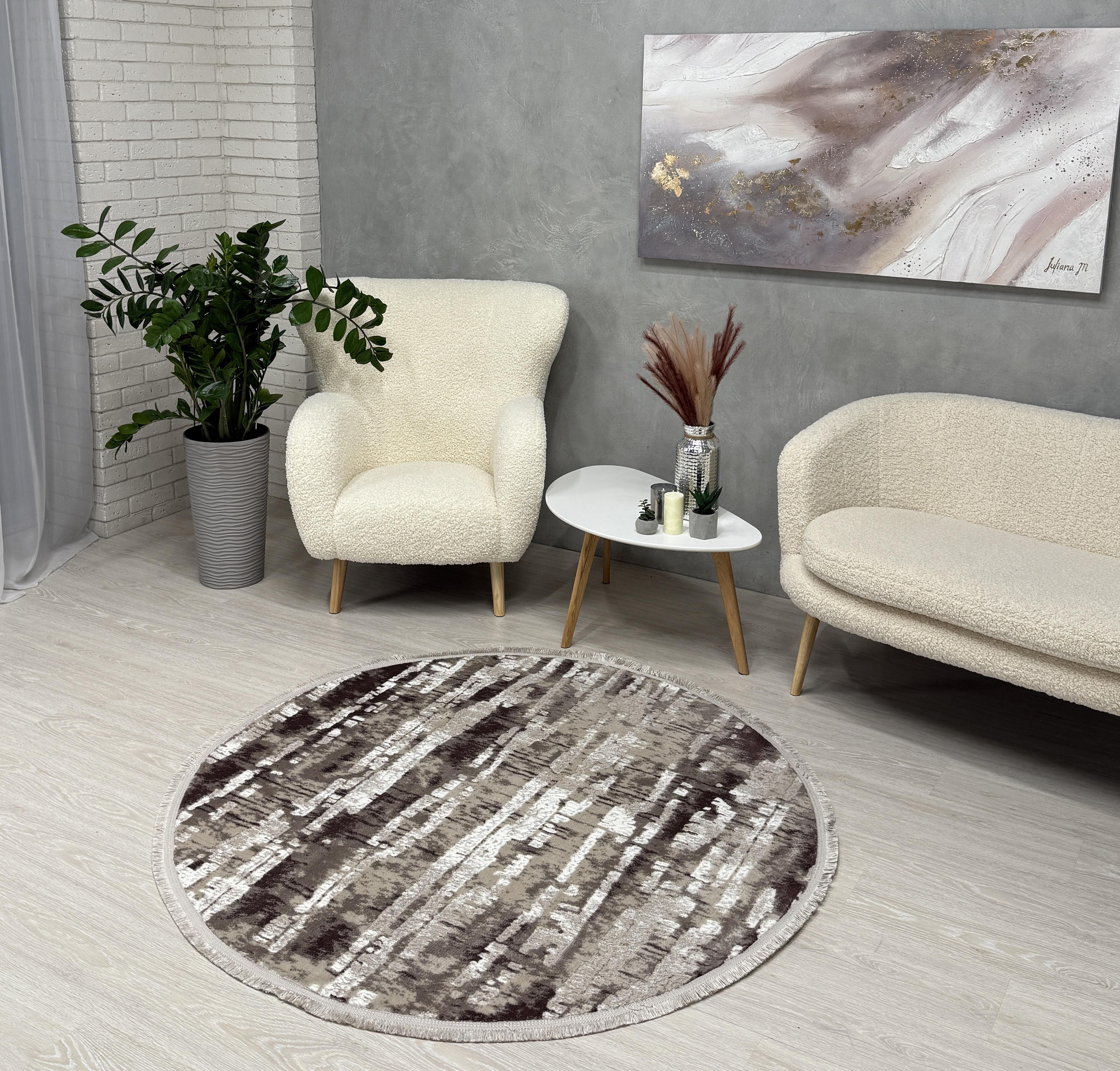 Килим Mars з невисоким ворсом 150x150 см коло Бежевий (2701BSAK/K19)