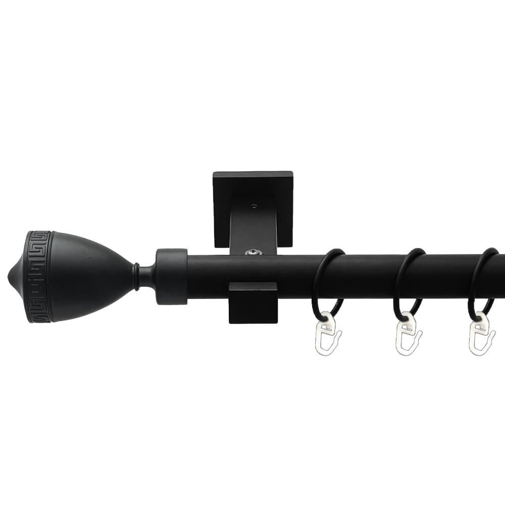 Карниз металлический Orvit Афина однорядная техно/гладкая труба/кольцо металлическое Черный Бархат 25 мм 200 см (00-00025409)