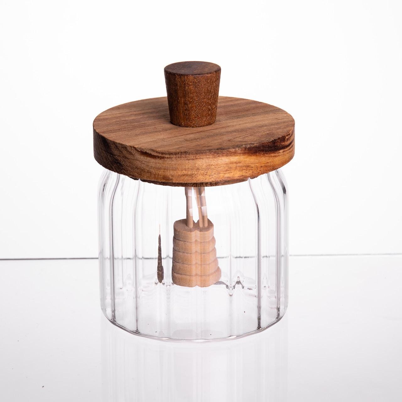 Медовниця скляна з кришкою і ложкою 320 мл (64486-4) - фото 2 Медовниця скляна з кришкою і ложкою 320 мл (64486-4) - фото 2