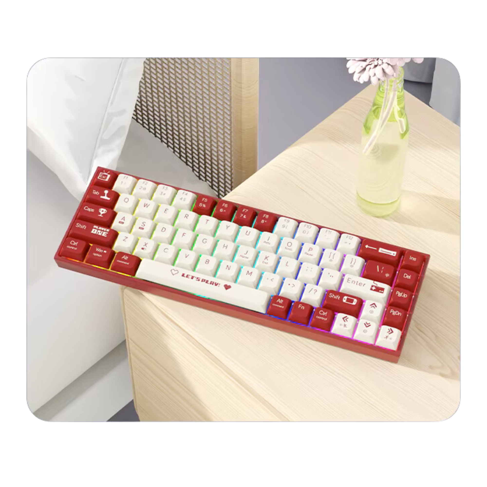 Клавіатура механічна ігрова Ajazz AK680 з RGB підсвіткою та підтримкою Hot-Swap Red (23682340) - фото 4 Клавіатура механічна ігрова Ajazz AK680 з RGB підсвіткою та підтримкою Hot-Swap Red (23682340) - фото 4