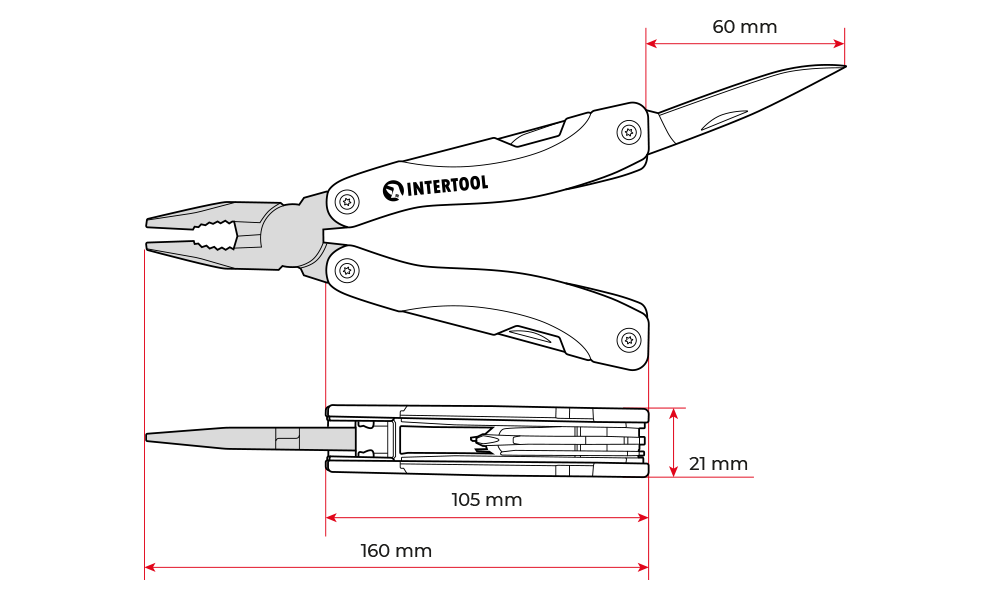 Мультитул Intertool HT-0541 160 мм x 12 од. - фото 10 Мультитул Intertool HT-0541 160 мм x 12 од. - фото 10