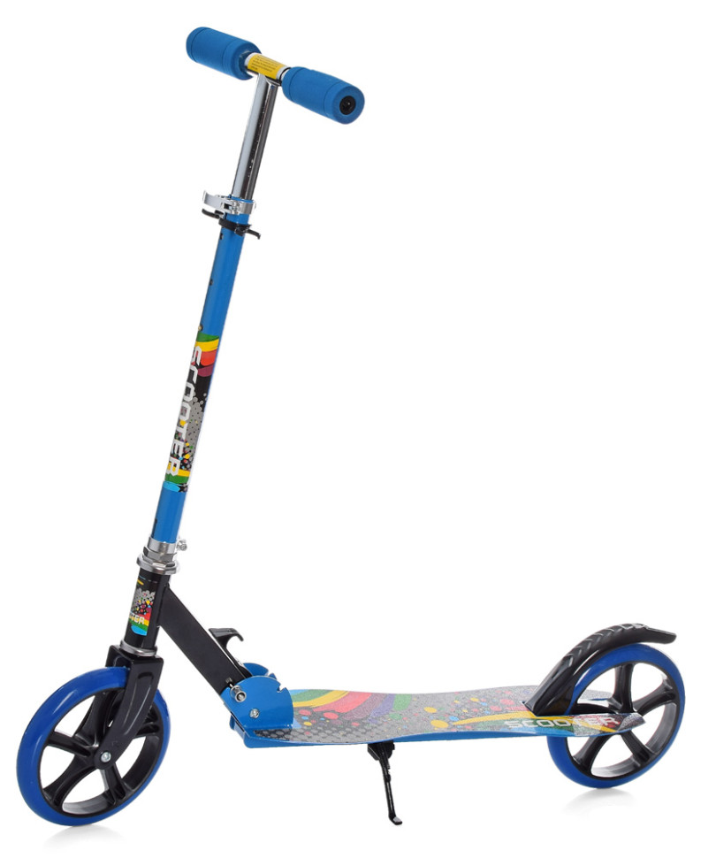 Самокат дитячий iTrike від 6 років дитячий двоколісний складний з поліуретаном колеса Синій (DS-171-S-287)