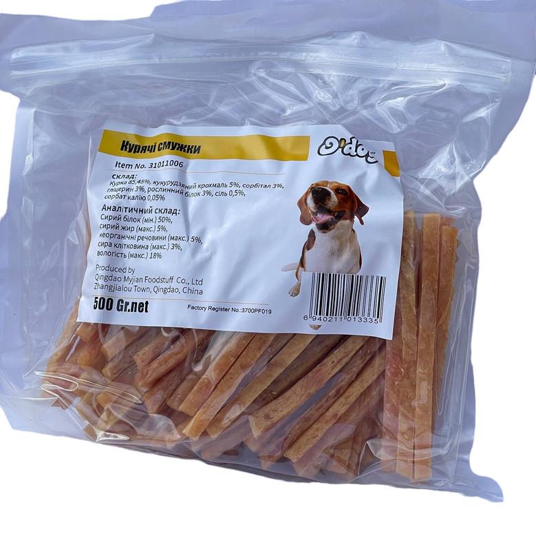Лакомство для собак O’dog Chicken Jerky Strips Куриные полоски 500 г