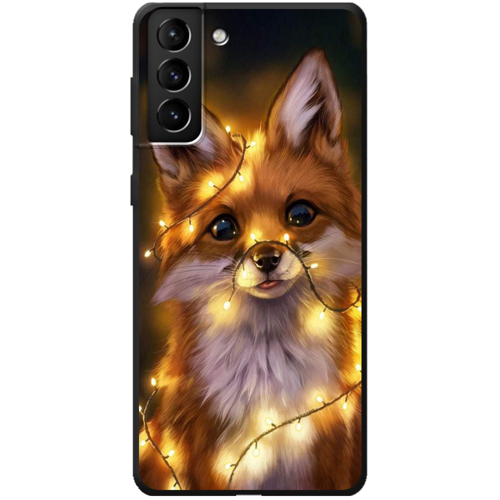 Чехол BoxFace Samsung G996 Galaxy S21 Plus Рождественская лиса Черный силикон (41718-up2399-44006)
