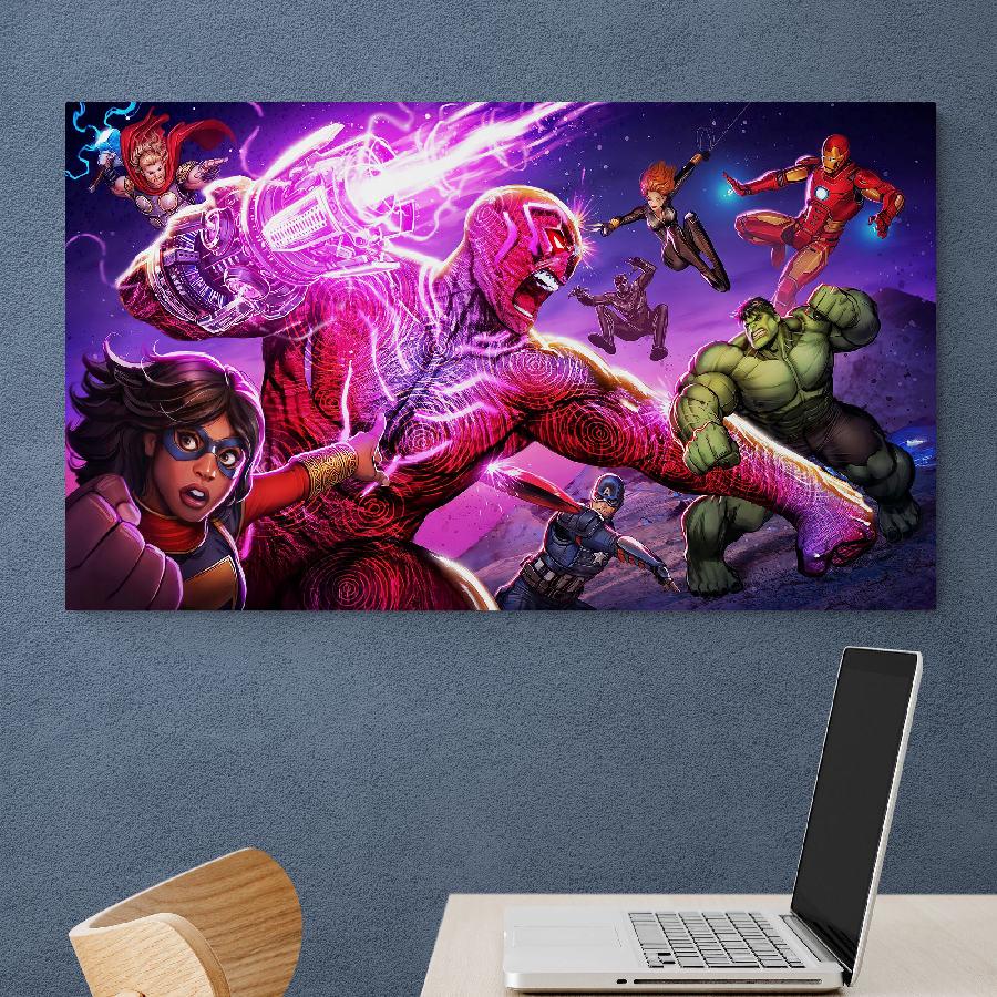 Картина на холсте HolstPrint Марвел Marvel 50х100 см