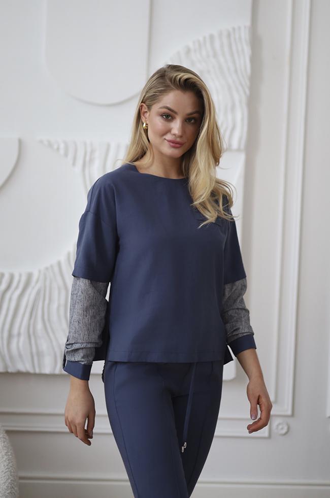 Костюм Lipar 4101 двойка с застежкой-паты 50 Синий (16927067) - фото 4 Костюм Lipar 4101 двойка с застежкой-паты 50 Синий (16927067) - фото 4