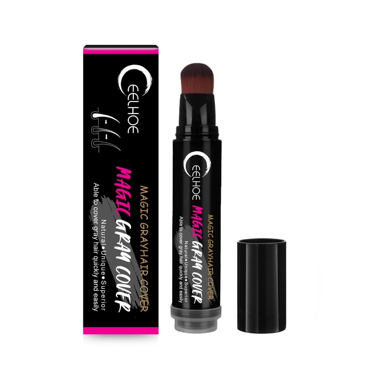 Олівець тонувальний Eelhoe для фарбування сивини та відрослого коріння волосся Темно-коричневий