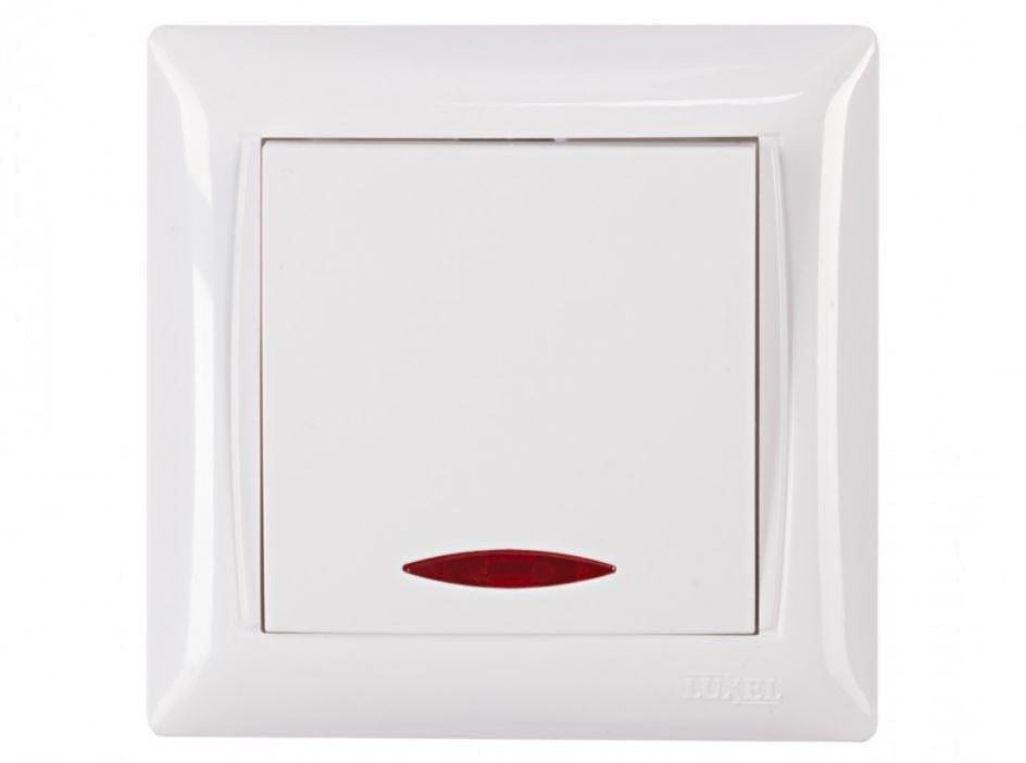 Выключатель Luxel Primera с подсветкой Белый (3005)