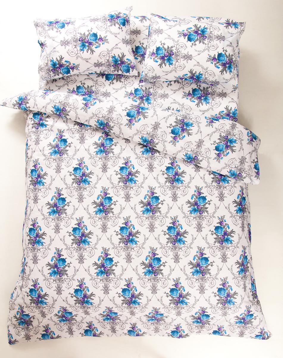 Комплект постільної білизни Lotus Loise V1 ранфорс євро Синій (19557)