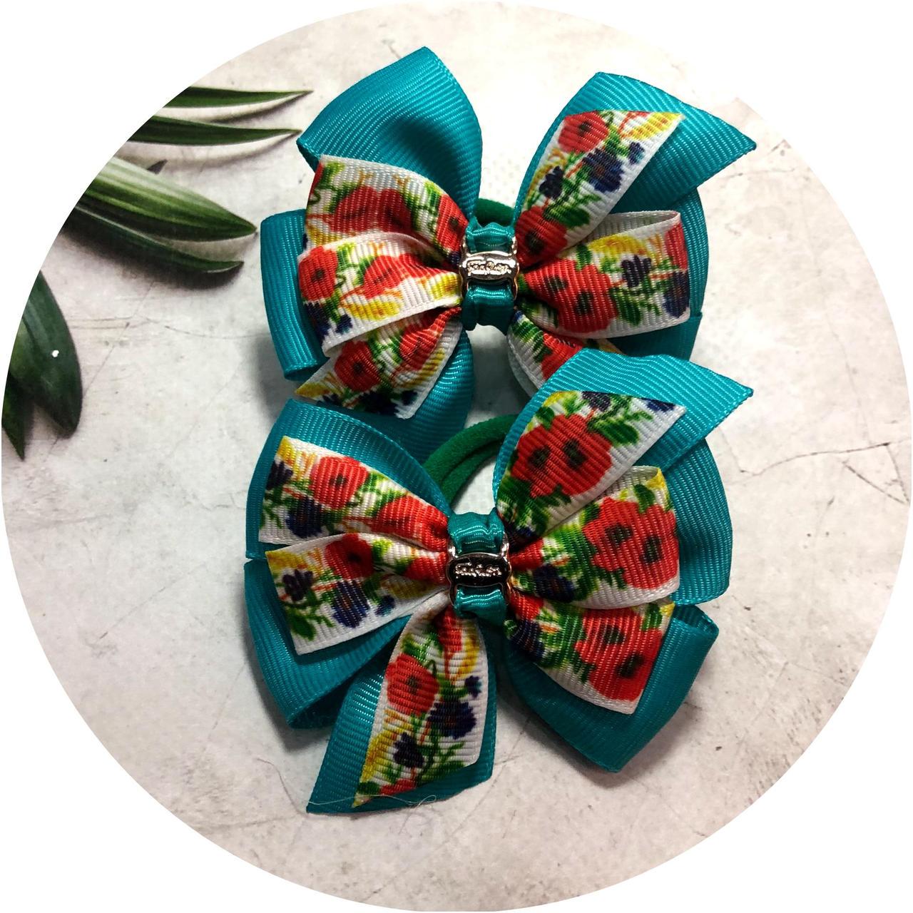 Бантики детские на резинке Украинский орнамент 7 см 2 шт. Бирюзовый (11500) Бантики детские на резинке Украинский орнамент 7 см 2 шт. Бирюзовый (11500)