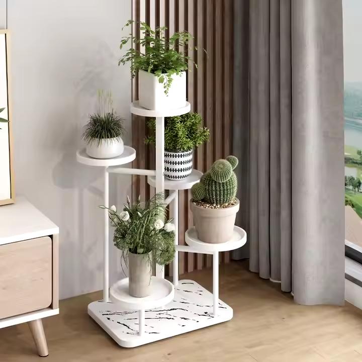 Стеллаж для растений и горшков с цветами на 5 ярусов Белый Стеллаж для растений и горшков с цветами на 5 ярусов Белый