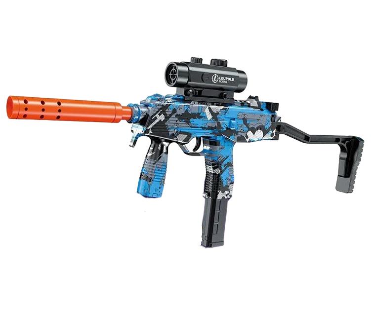 Автомат Submachine Gun прицел/глушитель/магазин/раскладная ручка/очки/орбизы аккумулятор 74 V Blue/Black (149659)