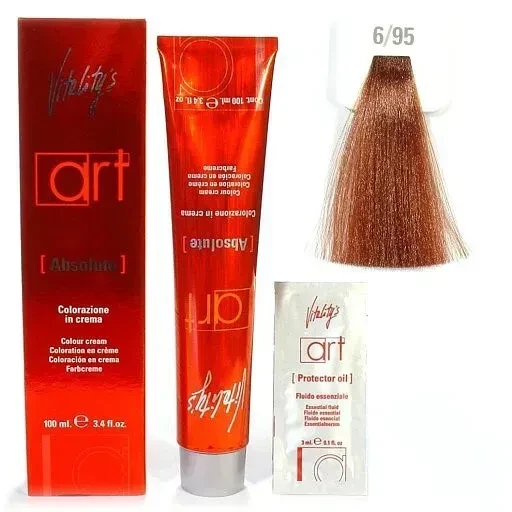 Крем-краска для волос с масляным коктейлем Vitality’s Art Absolute Hair Color Cream 6/95 Дакар темный блондин 100 мл