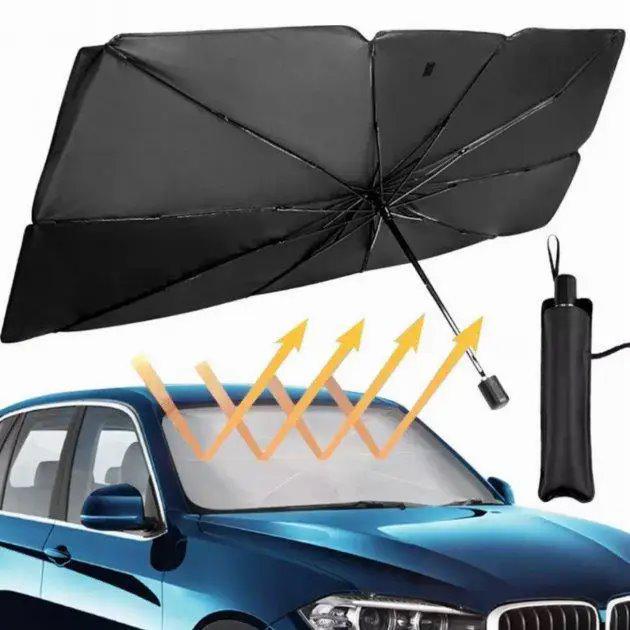 Парасолька-козирок сонцезахисна в автомобіль Car Umbrellas на лобове скло 76х136 см Чорний (25369515) - фото 7 Парасолька-козирок сонцезахисна в автомобіль Car Umbrellas на лобове скло 76х136 см Чорний (25369515) - фото 7