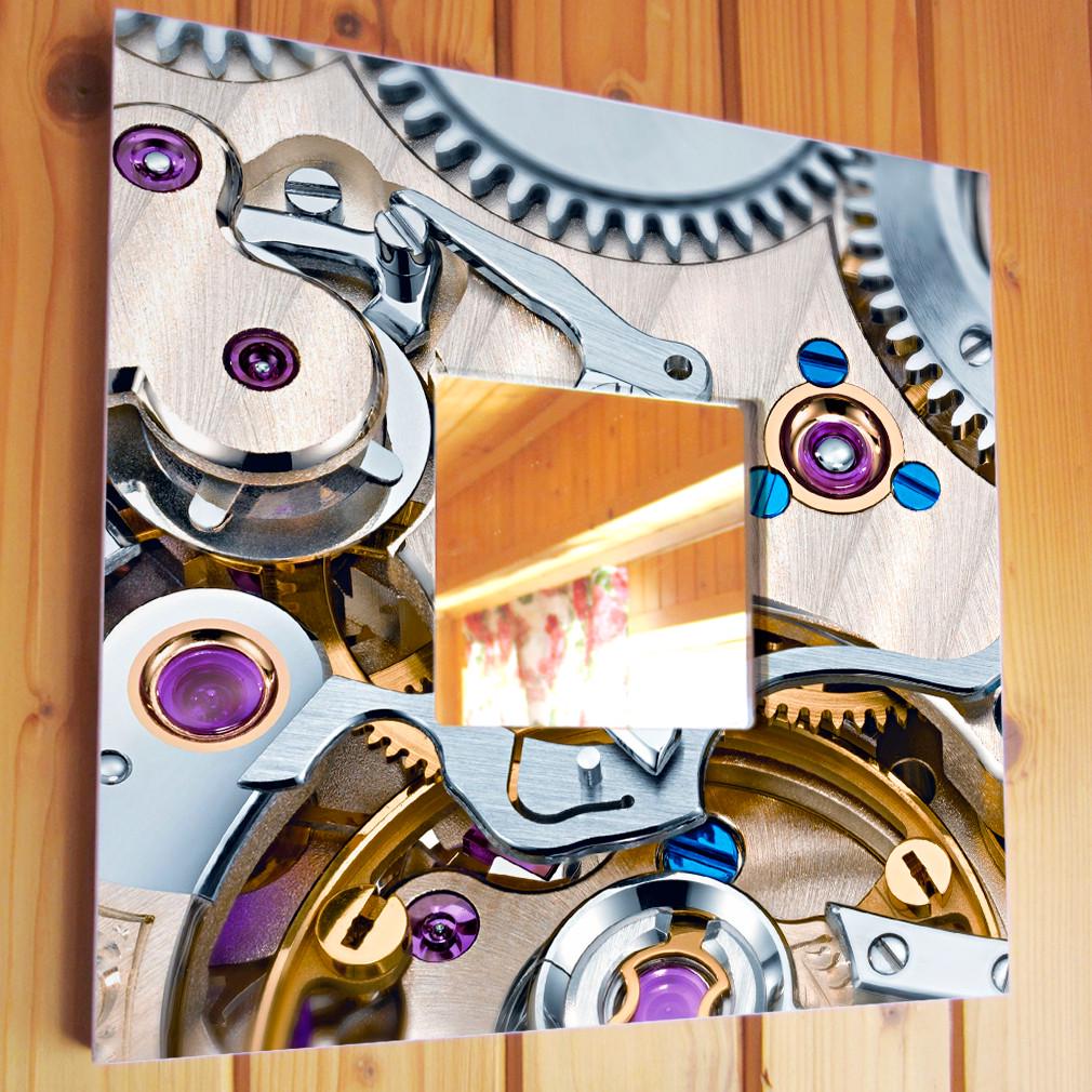 Зеркало декоративное Часовой механизм Стимпанк 260х260 мм (M03769)