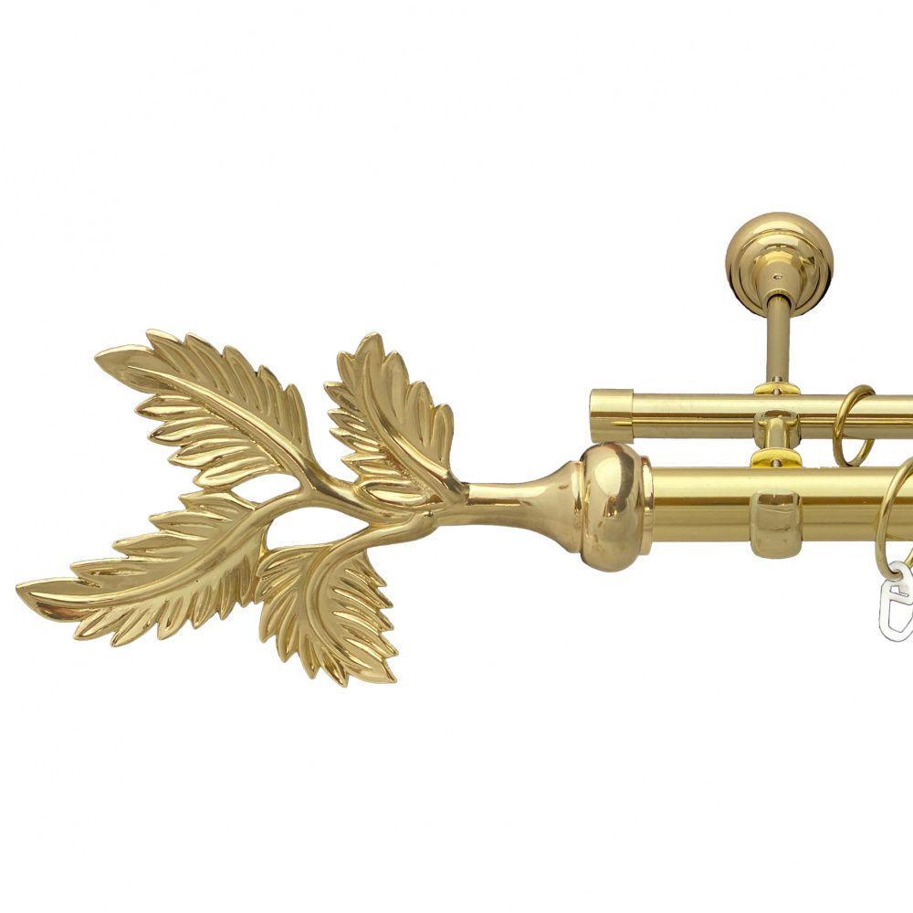 Карниз для штор Orvit Папоротник двухрядный гладкий 25/19 мм 240 см Золотой (00-00012824)