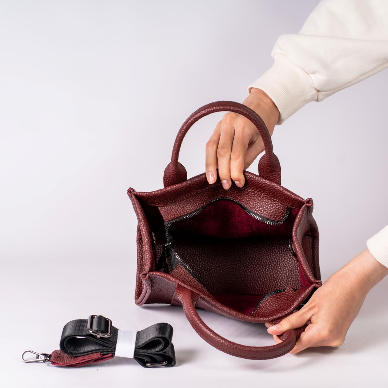 Сумка жіноча тоут XENIA № 40-24 з еко-шкіри Бордовий - фото 2 Сумка жіноча тоут XENIA № 40-24 з еко-шкіри Бордовий - фото 2