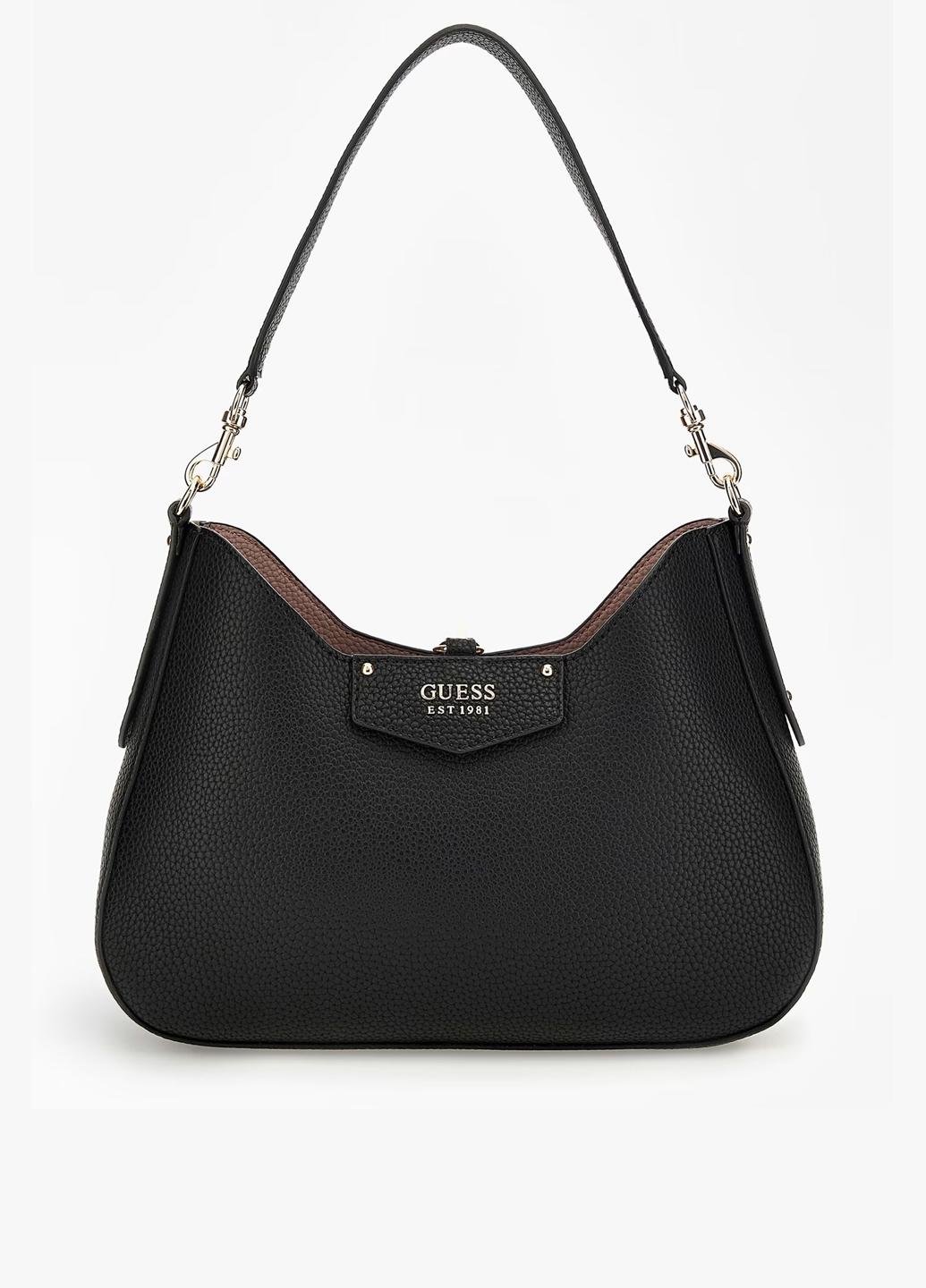 Сумка c косметичкой хобо женская из эко кожи Guess ECO BRENTON HOBO HWEVG839002-BLA Черный