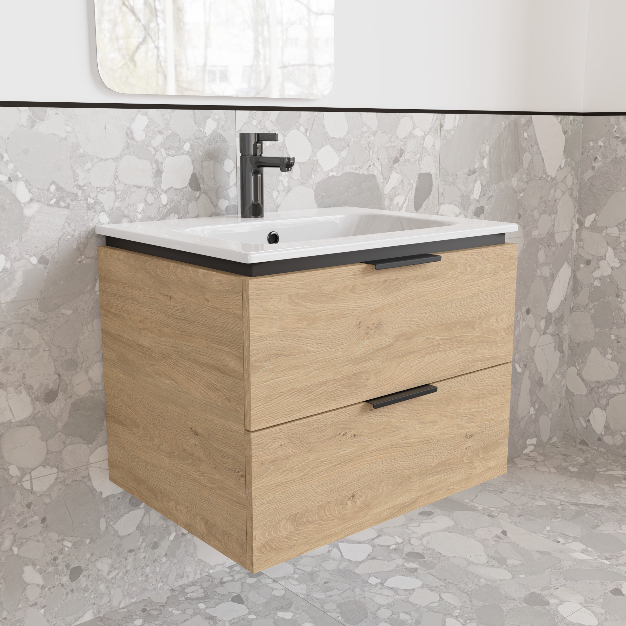 Тумба подвесная с раковиной MVK Vostok Icon 60 В2 600х450х530 мм Дуб каменный (p260db) - фото 2 Тумба подвесная с раковиной MVK Vostok Icon 60 В2 600х450х530 мм Дуб каменный (p260db) - фото 2