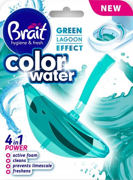 Блок для унітазу Brait Color Water Green Lagoon 4in1 Power 40 г (12391)